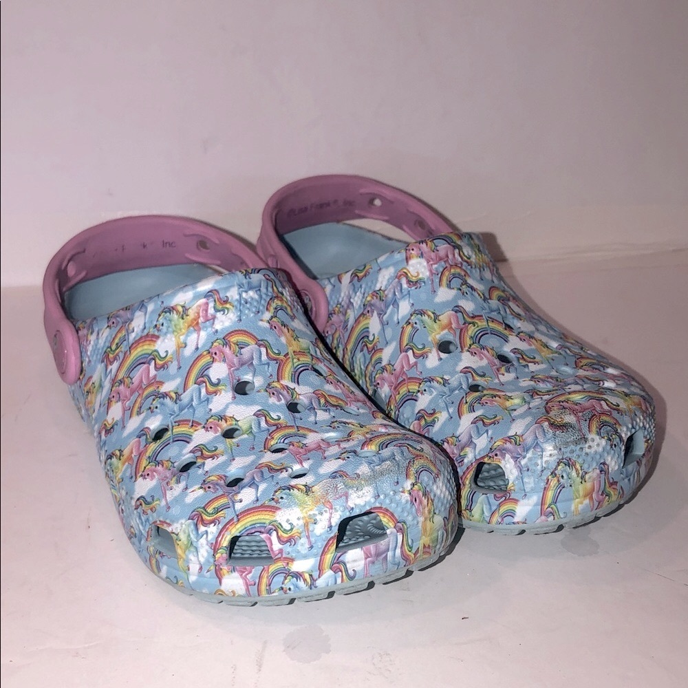 Crocs Lisa Frank Rainbow Unicorn Kids Slippers